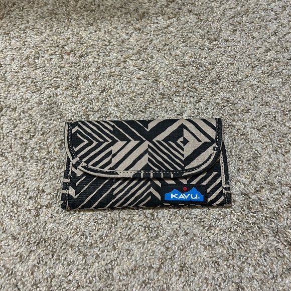 Kavu Big Spender Tri-Fold Wallet “Psychedelic Trip” Canvas Travel Outdoor  Black - Picture 1 of 9
